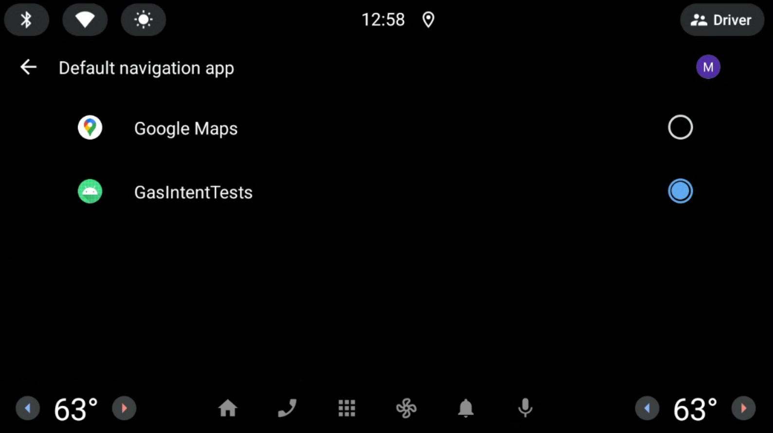 Select the default navigation App